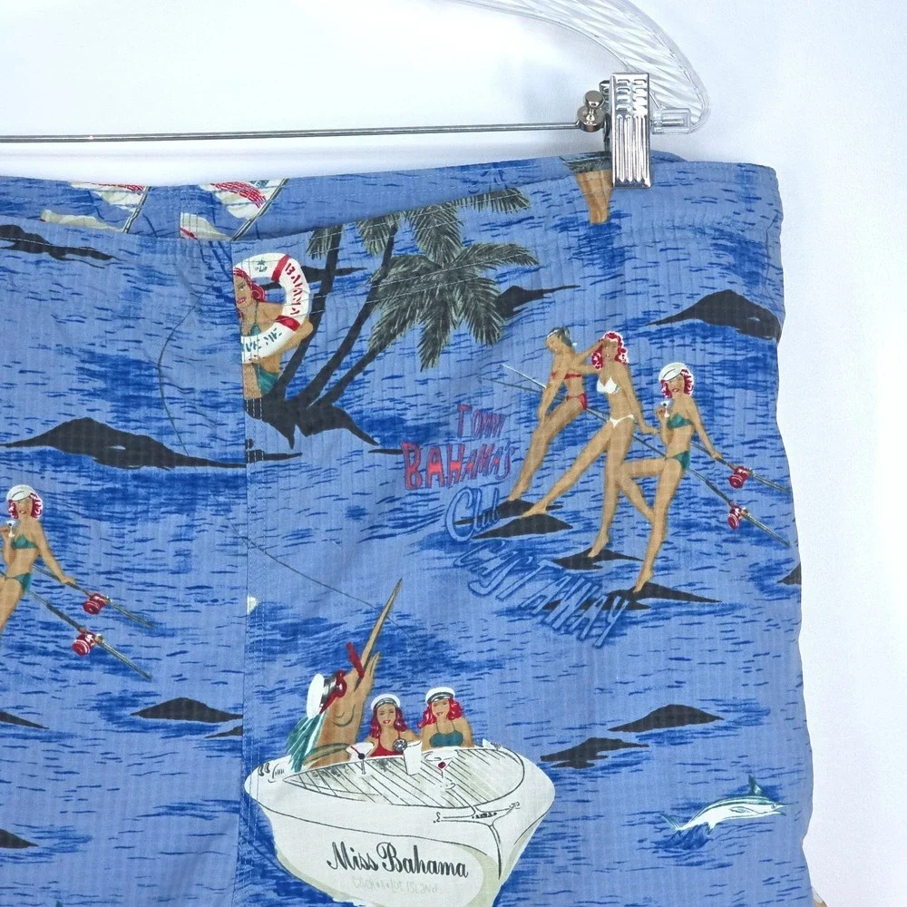 VTG 90s Tommy Bahama Swim Shorts Trunks Medium Paradise Nation Lined Tropical